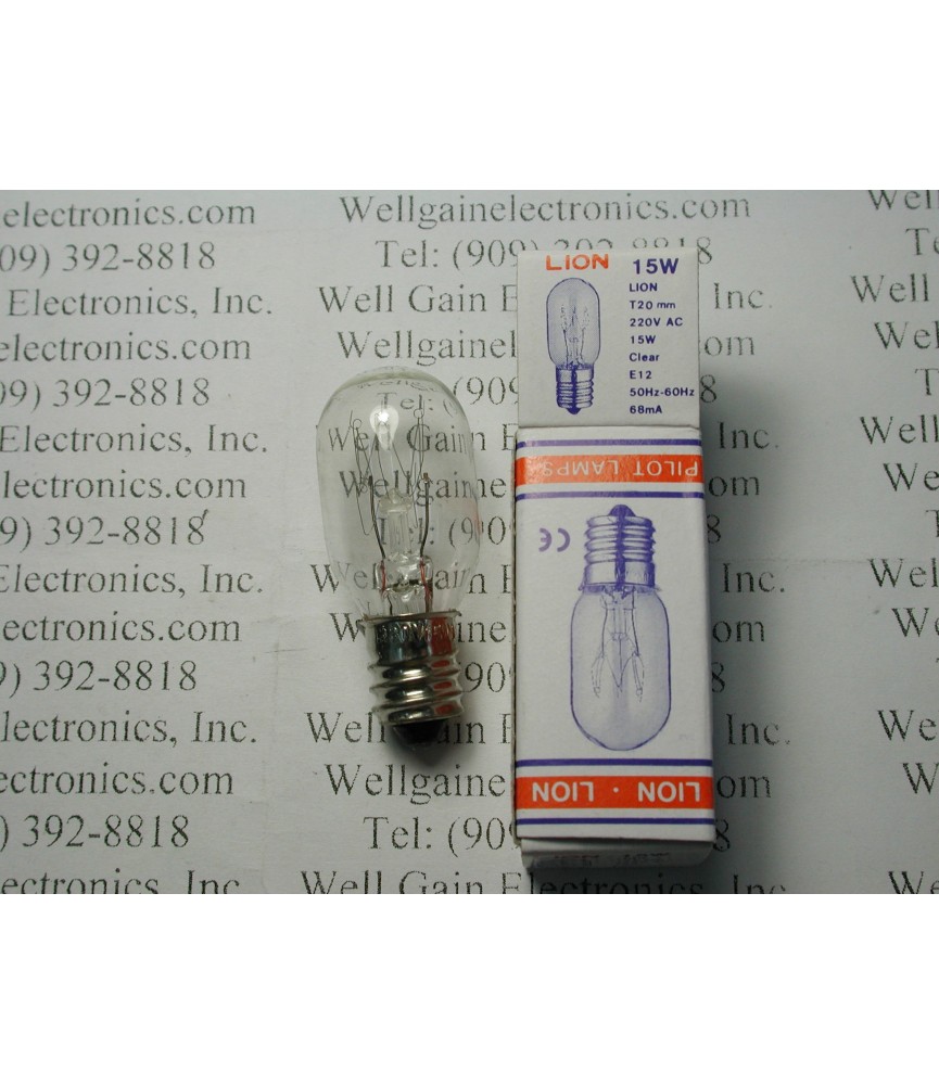 E12 LAMP BULB 15W Clear 220VAC