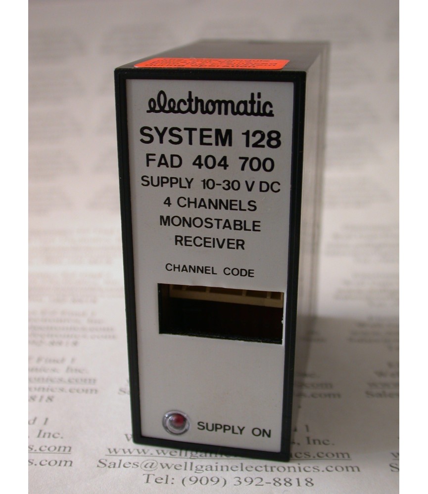 ELECTROMATIC F-SYSTEM 128 FAD 404 700 10-30VDC  4 CHANNELS MONOSTABLE RECEIVER