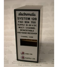 ELECTROMATIC F-SYSTEM 128 FAD 924 700 10-30VDC MULTI-CHANNEL MONOSTABLE AND-NAND RECEIVER