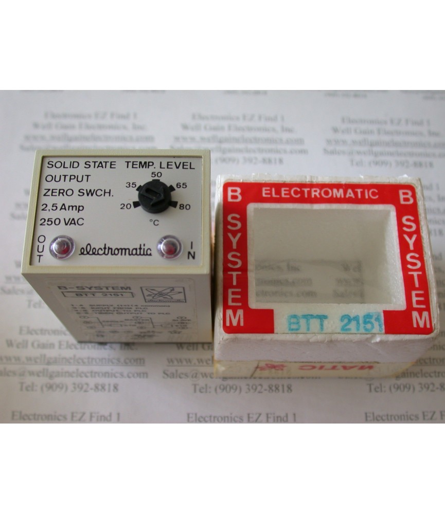 ELECTROMATIC B-SYSTEM BTT 2151 SOLID STATE TEMP LEVEL 2.5AMP 250VAC  20-80C