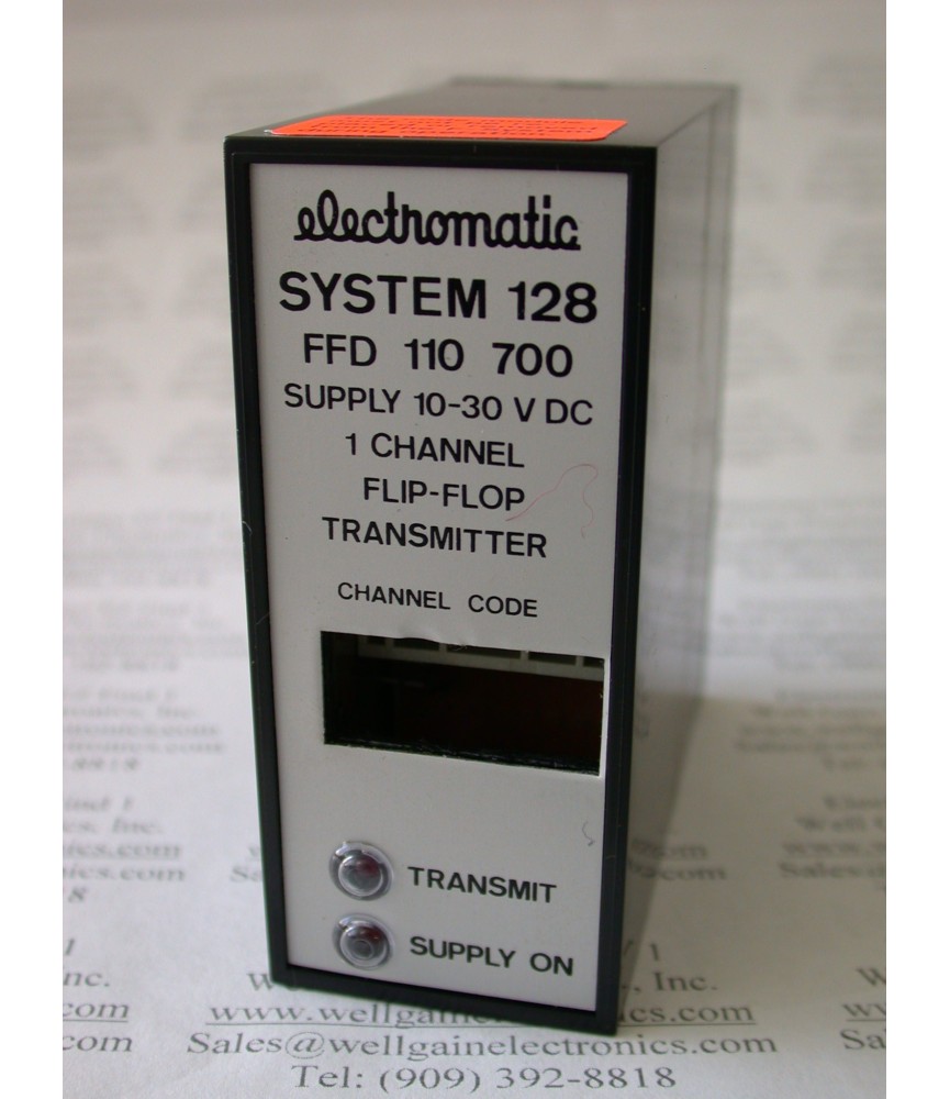 ELECTROMATIC F-SYSTEM 128 FFD 110 700 10-30VDC 1 CHANNEL FLIP-FLOP TRANSMITTER