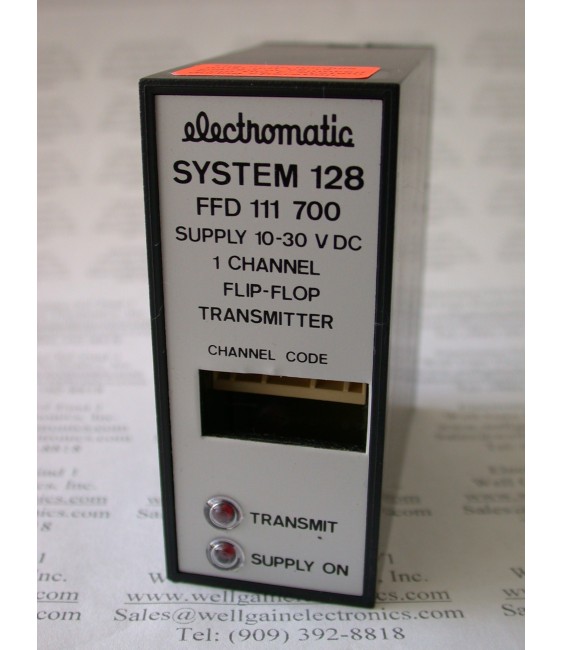 ELECTROMATIC F-SYSTEM 128 FFD 111 700 10-30VDC 1 CHANNEL FLIP-FLOP TRANSMITTER