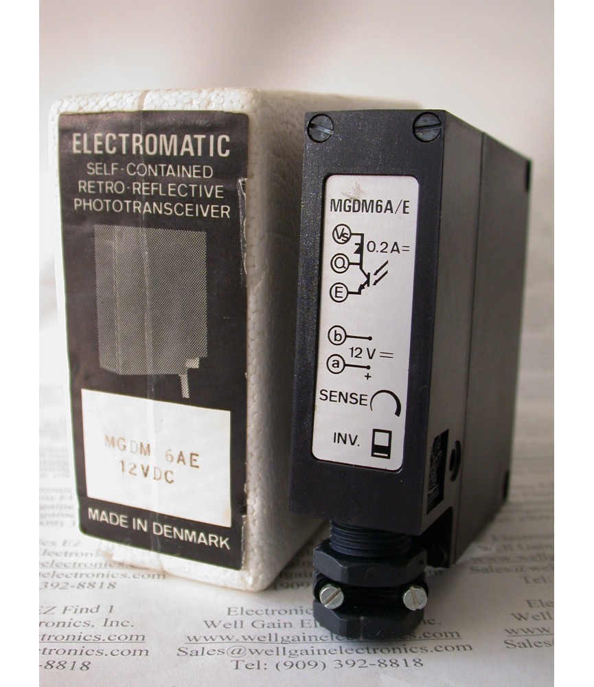 ELECTROMATIC SELF-CONTAINED RETRO-REFLECTIVE PHOTOTRANSCEIVER MGDM 6AE 12VDC