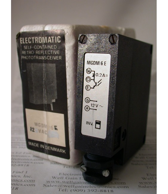 ELECTROMATIC SELF-CONTAINED RETRO-REFLECTIVE PHOTOTRANSCEIVER MGDM 6E 12VAC