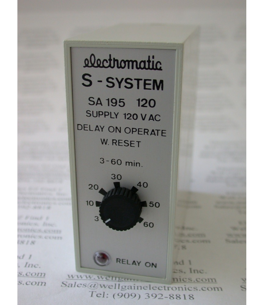 ELECTROMATIC S-SYSTEM SA 195 120 120VAC DELAY ON OPERATE W. RESET  3-60 MIN