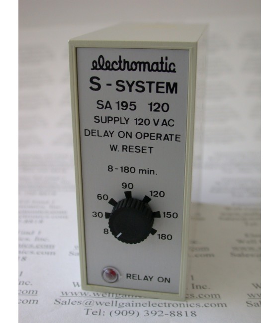 ELECTROMATIC S-SYSTEM SA 195 120 120VAC DELAY ON OPERATE W. RESET  8-180 MIN