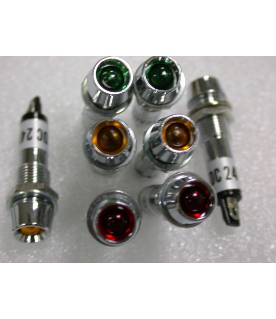 24V 8MM INDICATOR LIGHT YELLOW